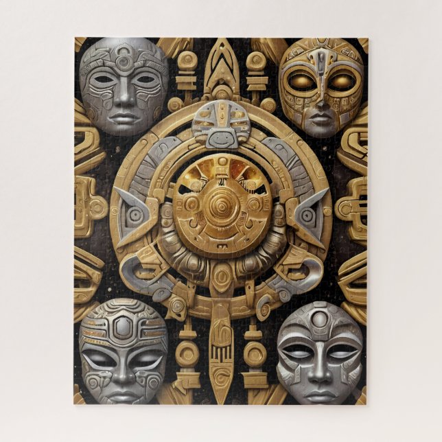 Aztec art rich and vibrant jigsaw puzzle (Vertical)