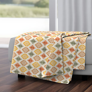 Aztec Art    Southwestern Tribal Diamond pattern Fleece Blanket