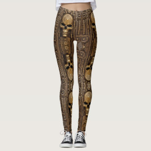 Aztec art, vibrant, reflecting the culture leggings