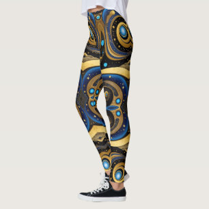Aztec art, vibrant, reflecting the culture leggings