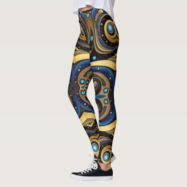 Aztec art,  vibrant, reflecting the culture leggings (Left)