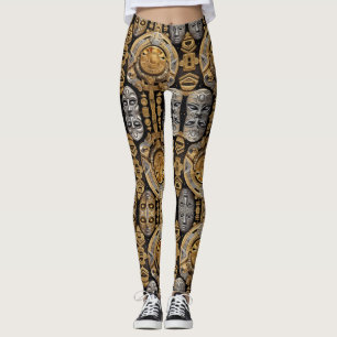 Aztec art, vibrant, reflecting the culture leggings
