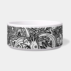 Aztec Axolotl Xolotl Tribal Pattern Black & White