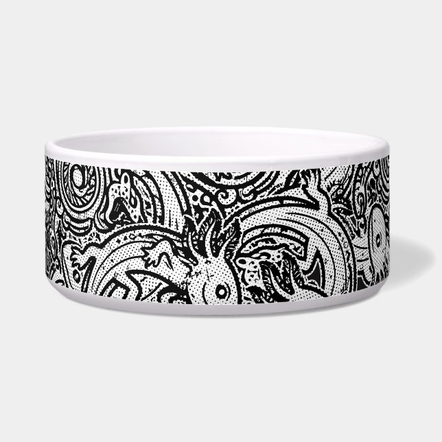 Aztec Axolotl Xolotl Tribal Pattern Black & White (Front)