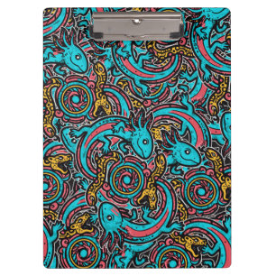 Aztec Axolotl Xolotl Tribal Pattern mythology boho Clipboard