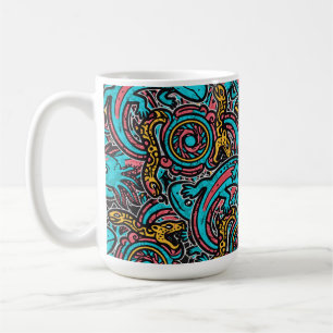 Aztec Axolotl Xolotl Tribal Pattern mythology boho Coffee Mug