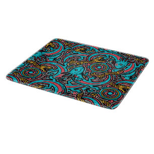Aztec Axolotl Xolotl Tribal Pattern mythology boho Cutting Board