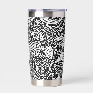 Aztec Axolotl Xolotl Tribal Pattern mythology boho Insulated Tumbler