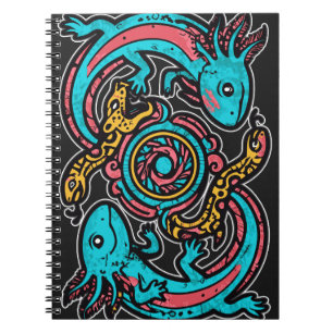 Aztec Axolotl Xolotl Tribal Pattern mythology boho Notebook