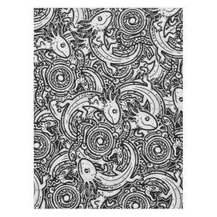 Aztec Axolotl Xolotl Tribal Pattern mythology boho Tablecloth
