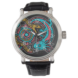 Aztec Axolotl Xolotl Tribal Pattern mythology boho Watch