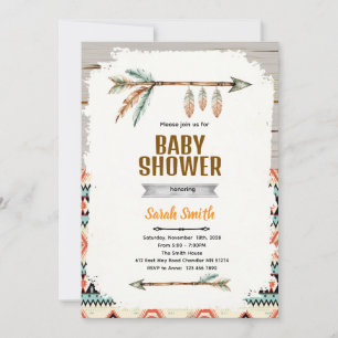 Aztec Baby Boy Shower Invitation