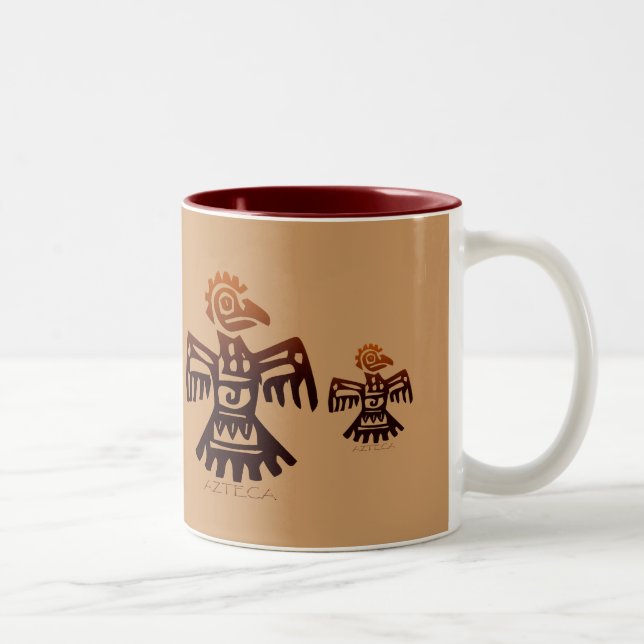 AZTEC ~ Bird Spirit Two-Tone Coffee Mug (Right)