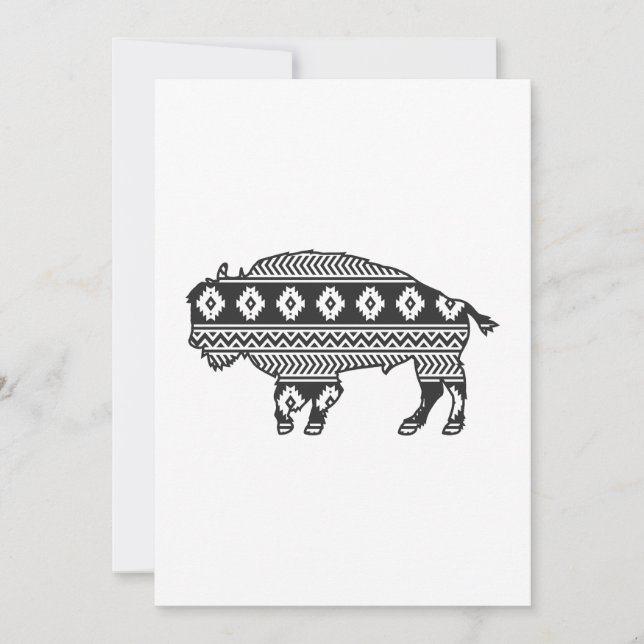 Aztec Bison Buffalo Thank You Card (Front)