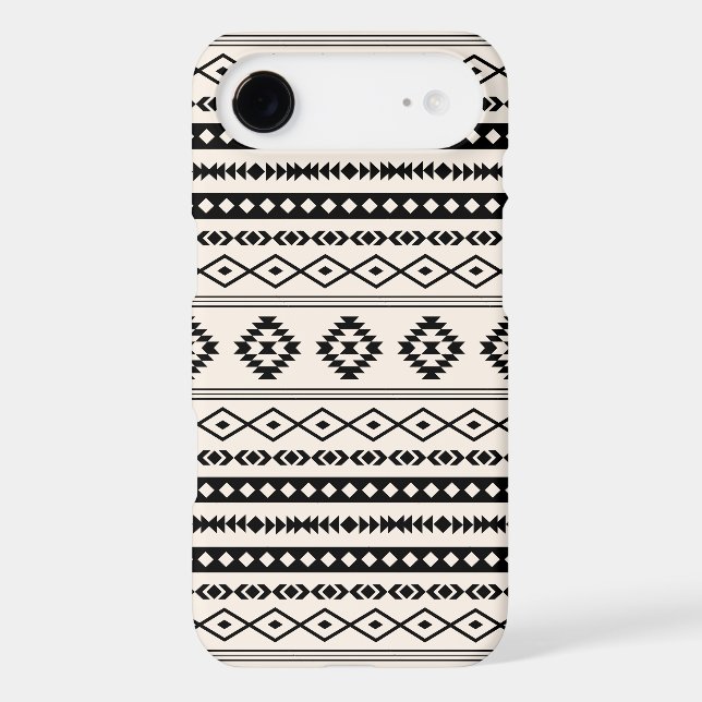 Aztec Black on Cream Mixed Motifs Pattern (Back)