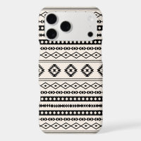 Aztec Black on Cream Mixed Motifs Pattern