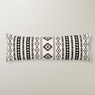 Aztec Black on Cream Mixed Motifs (V) Pattern Body Cushion