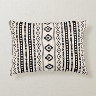 Aztec Black on Cream Mixed Motifs (V) Pattern Decorative Cushion