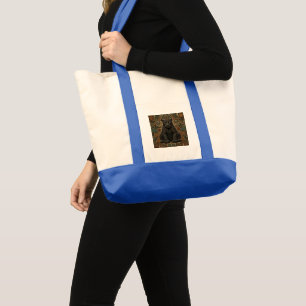Aztec Black Panther Tribal Stone Pattern Tote Bag