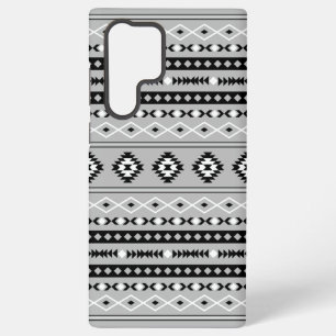 Aztec Black White Grey Mixed Motifs Pattern Samsung Galaxy Case