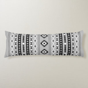 Aztec Black White Grey Mixed Motifs V Pattern Body Cushion
