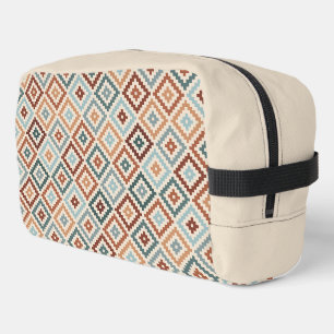 Aztec Block Symbol Pattern Teals Crm Terracottas Dopp Kit