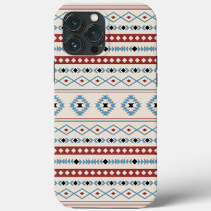 Aztec Blue Red Black Cream Mixed Motifs Pattern iPhone 13 Pro Max Case