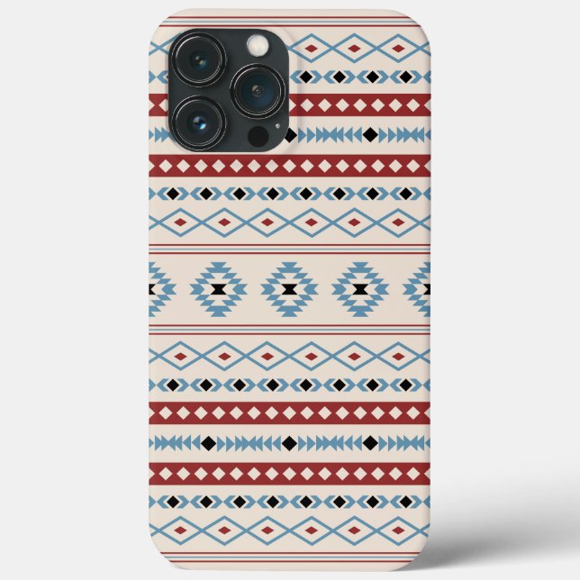 Aztec Blue Red Black Cream Mixed Motifs Pattern Case-Mate iPhone Case (Back)