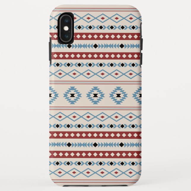 Aztec Blue Red Black Cream Mixed Motifs Pattern Case-Mate iPhone Case (Back)