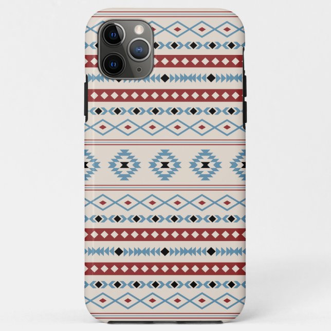 Aztec Blue Red Black Cream Mixed Motifs Pattern Case-Mate iPhone Case (Back)