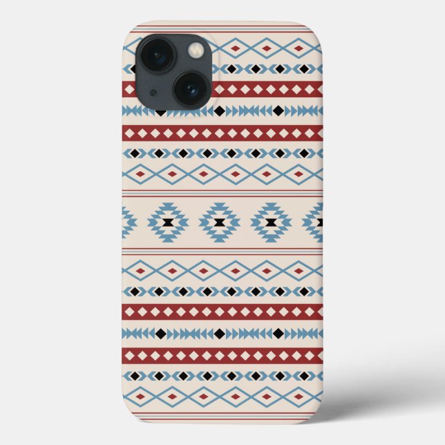 Aztec Blue Red Black Cream Mixed Motifs Pattern Case-Mate iPhone Case (Back)
