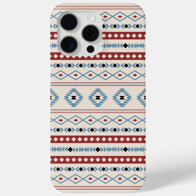Aztec Blue Red Black Cream Mixed Motifs Pattern Case-Mate iPhone Case (Back)