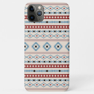 Aztec Blue Red Black Cream Mixed Motifs Pattern iPhone 11 Pro Max Case