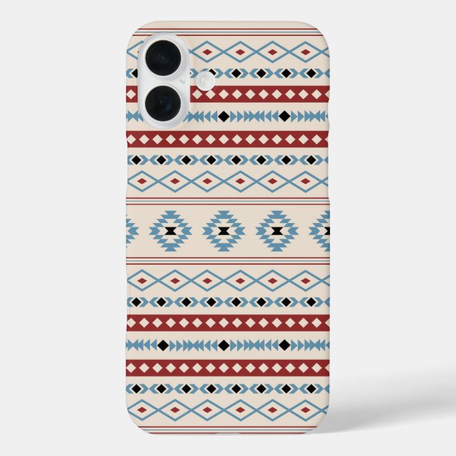 Aztec Blue Red Black Cream Mixed Motifs Pattern Case-Mate iPhone Case (Back)