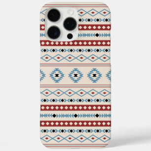 Aztec Blue Red Black Cream Mixed Motifs Pattern iPhone 16 Pro Max Case