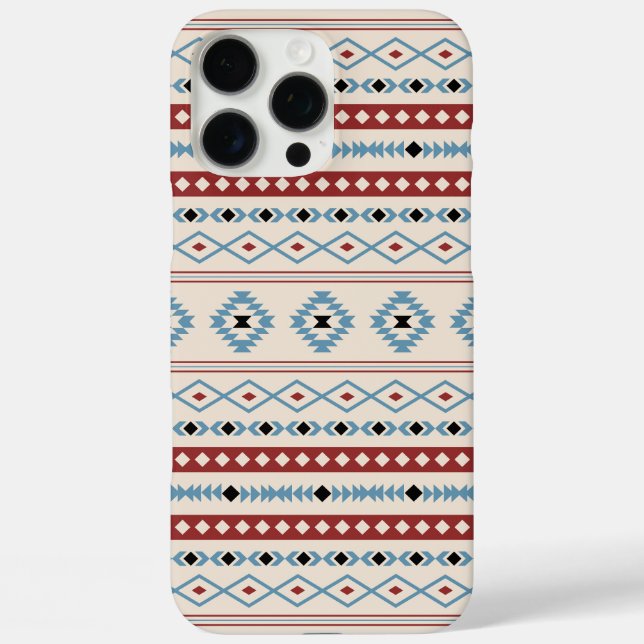 Aztec Blue Red Black Cream Mixed Motifs Pattern Case-Mate iPhone Case (Back)