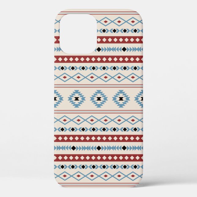 Aztec Blue Red Black Cream Mixed Motifs Pattern Case-Mate iPhone Case (Back)