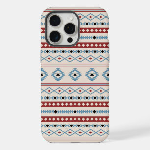 Aztec Blue Red Black Cream Mixed Motifs Pattern iPhone 15 Pro Max Case
