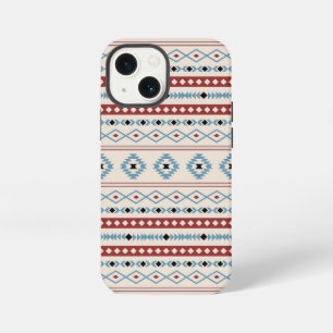 Aztec Blue Red Black Cream Mixed Motifs Pattern iPhone 13 Mini Case