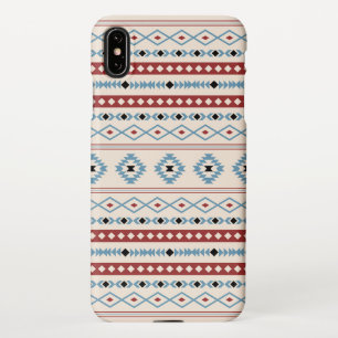 Aztec Blue Red Black Cream Mixed Motifs Pattern iPhone Case