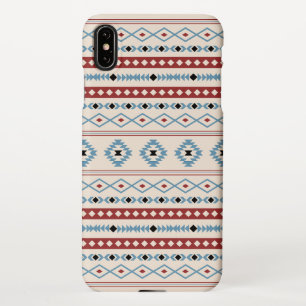 Aztec Blue Red Black Cream Mixed Motifs Pattern iPhone Case