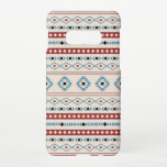 Aztec Blue Red Black Cream Mixed Motifs Pattern Samsung Galaxy Case<br><div class="desc">Aztec mixed motifs pattern in blue,  burgundy-red,  black and cream colour detail on a cream colour background design.</div>