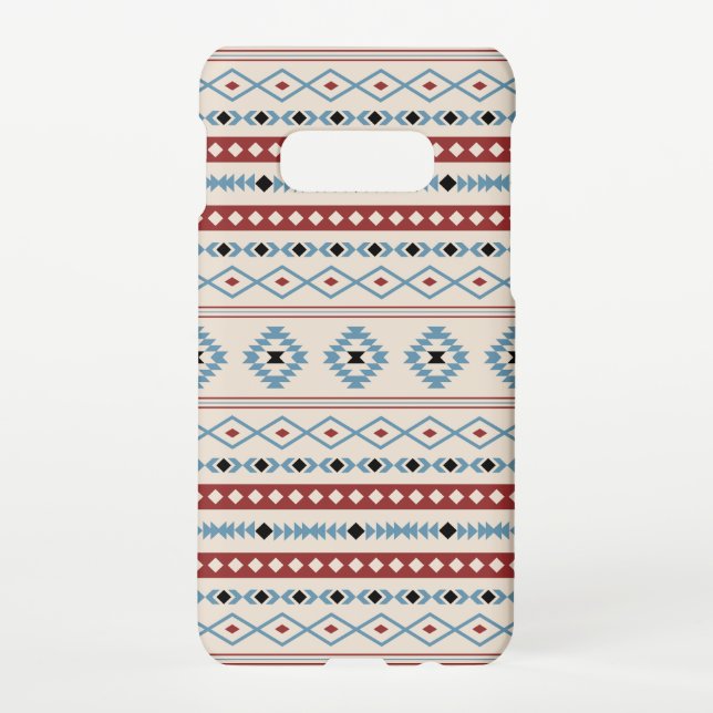 Aztec Blue Red Black Cream Mixed Motifs Pattern Samsung Galaxy Case (Back)