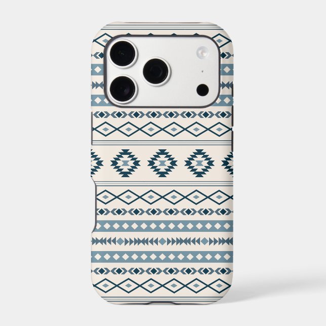 Aztec Blues Cream Mixed Motifs Pattern Case-Mate i (Back)