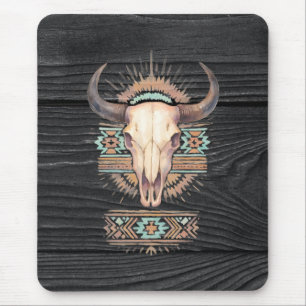 Aztec Boho Skull Mouse Pad