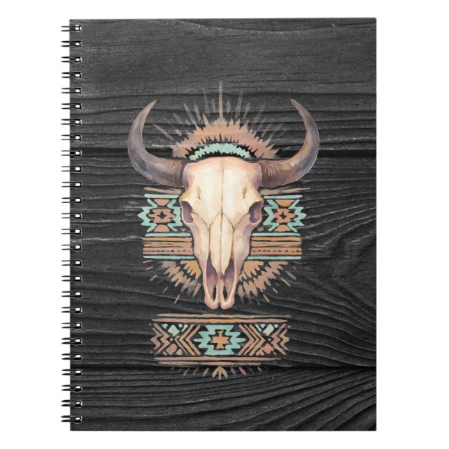 Aztec Boho Skull Notebook (Front)