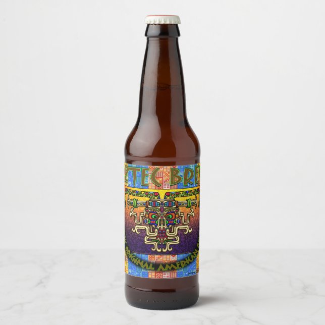 Aztec Brew The Original American Beer Bottle Label (Front)