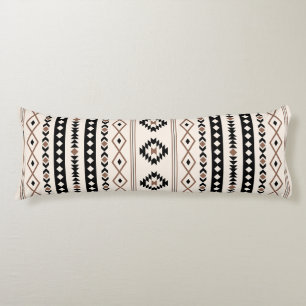 Aztec Brown Black Cream Mixed Motifs Pattern Fleec Body Cushion