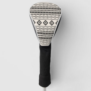 Aztec Brown on Cream Mixed Motifs Pattern Golf Head Cover