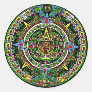Aztec Calendar Classic Round Sticker